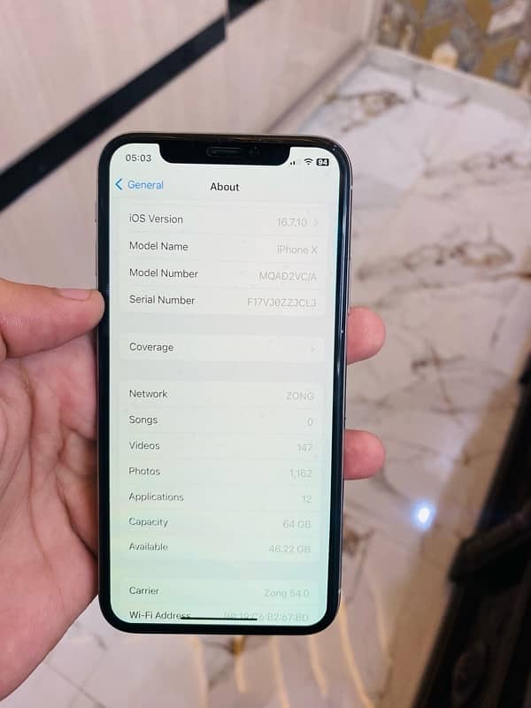 iphone x pta 10/10 64 gb 6