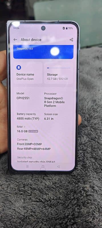 OnePlus opne non pta 16gb 512gb with box inner screen line hai 0