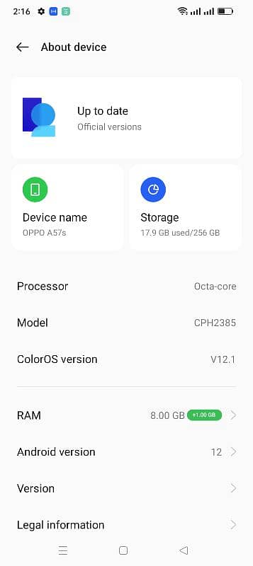 OPPO A57 8GB 256GB 6