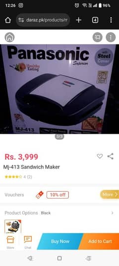 Panasonic Sandwich Maker MJ-413