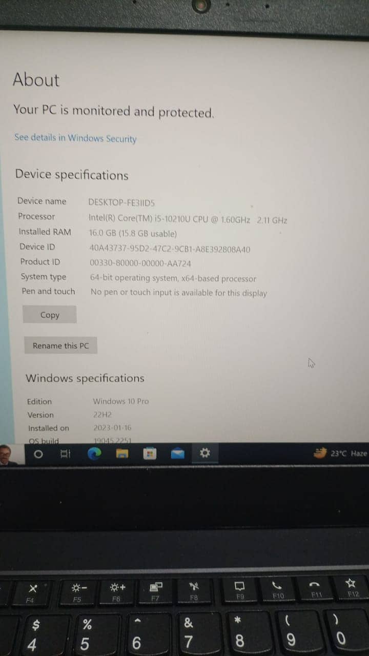 Lenovo ThinkPad 10th Generation i5 Laptop 4