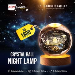 Crystal Ball Solar System  Night Light Lamp 3D