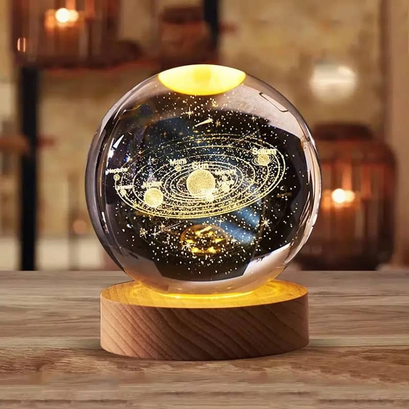 Crystal Ball Solar System  Night Light Lamp 3D 1