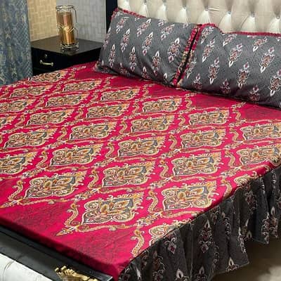 3 PCs king size cotton  2 sided fil Bedsheets