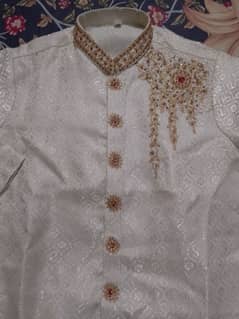 half white sherwani for boys