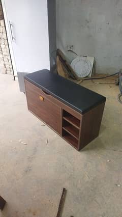 shoe rack with sitting cushion