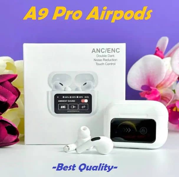 A9 Pro Earbuds ANC/ENC Noise reduction touch screen 0