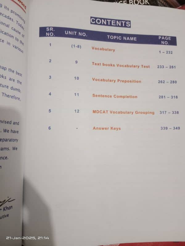 Entry test Books 1