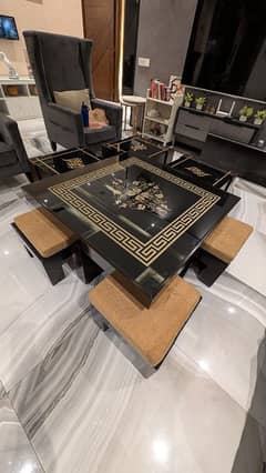 Centre Table Set With 3 Side Tables