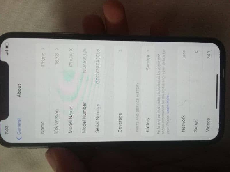 iphoneX 256 gb pta 10