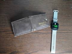 wallet and smark looking time watch