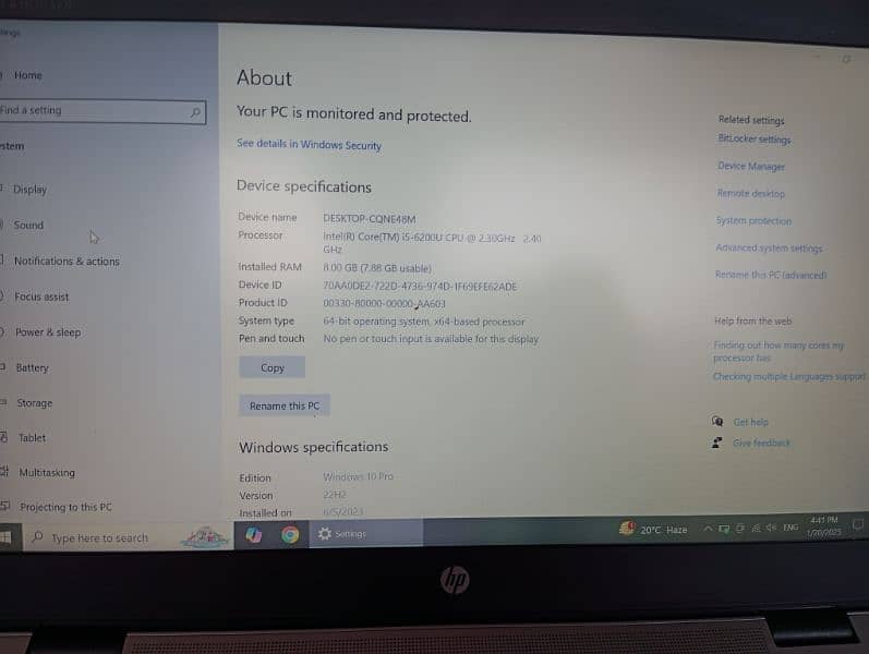 HP Elite book i5 6th gen 8/256 ssd 3