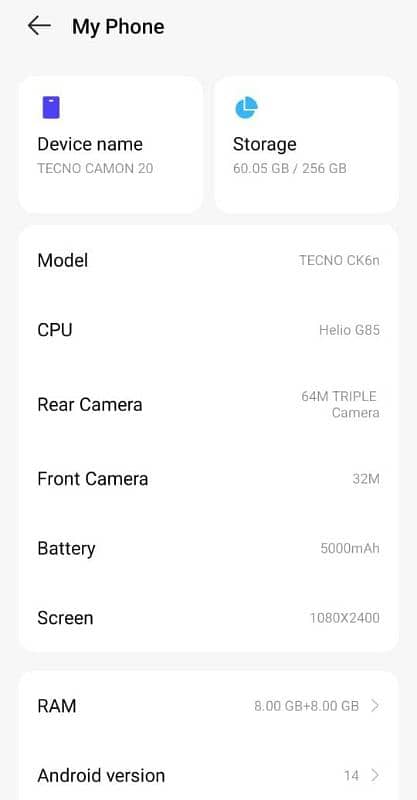 Tecno camon 20 condition 10/10 PTA approved 3