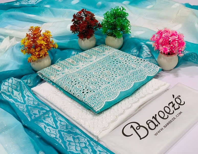 (*BAREEZE LAWN 2025 OPENING*)  FABRIC :  DORIYA COTTON LAWN. 0