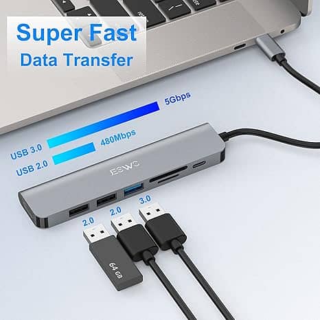 USB C Hub/Adapter for Macbook, XPS etc 3