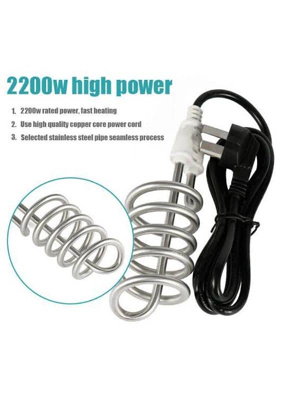 Portable 1 Pc 2000W Water Heating Rod Quick, Durable And Safe 0