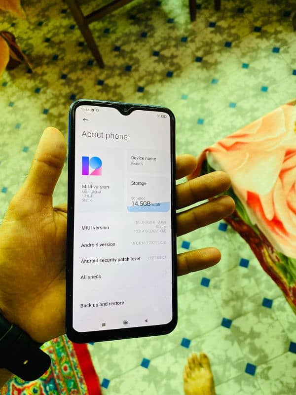 REDMI 9 ALL OK 4+64 GB PTA APPROVED ONLY GALAS CHANGE 4