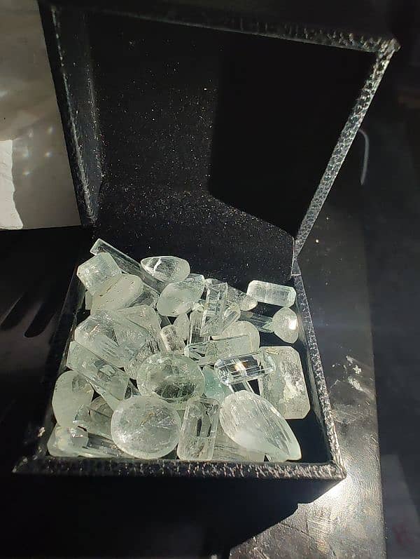 Aquamarine gemstones (carved by myself) - For Men & Women 0