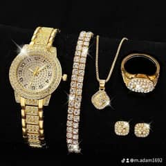 Important Womens Artifical Dimond Watch Set  Free Home Delivery