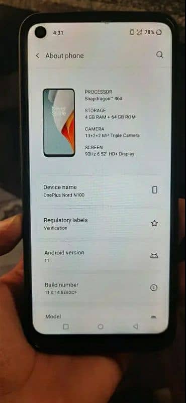 OnePlus Nord n100 official approved 4+4 ram 1