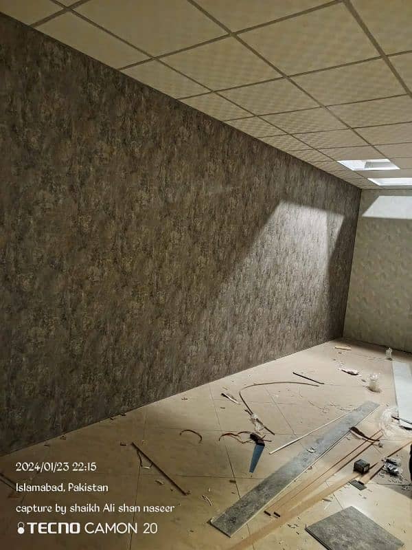 false ceiling, wallpaper, panel , floor, blinds , glass paper, 5