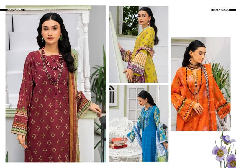 Ladies unstitched Lawn 3pc Nigaar Vol-10 by Safa Noor 0