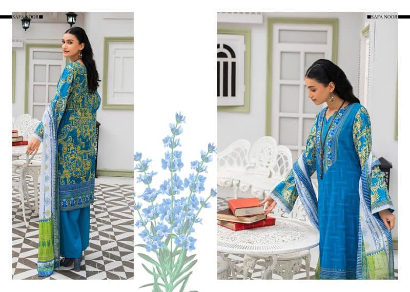 Ladies unstitched Lawn 3pc Nigaar Vol-10 by Safa Noor 2