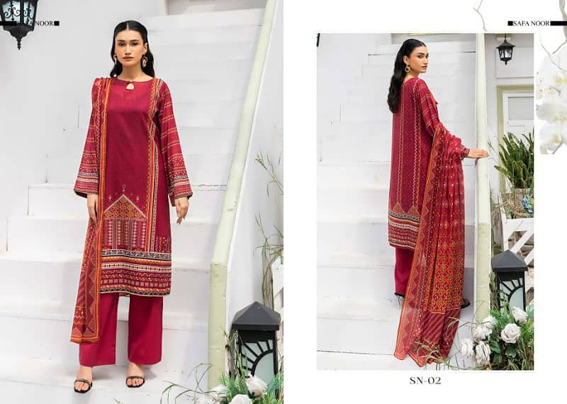 Ladies unstitched Lawn 3pc Nigaar Vol-10 by Safa Noor 3