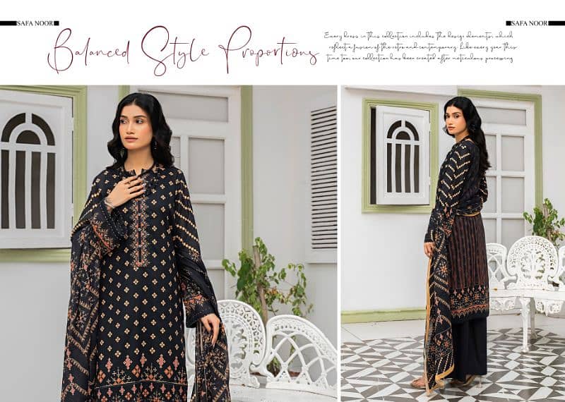 Ladies unstitched Lawn 3pc Nigaar Vol-10 by Safa Noor 5