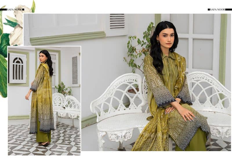 Ladies unstitched Lawn 3pc Nigaar Vol-10 by Safa Noor 11