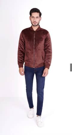 Velour Jacket in brown