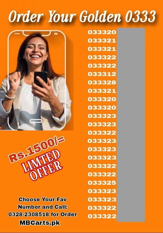 Ufone 0333 Golden Numbers 0