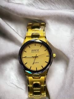 Positif quartz golden wrist watch