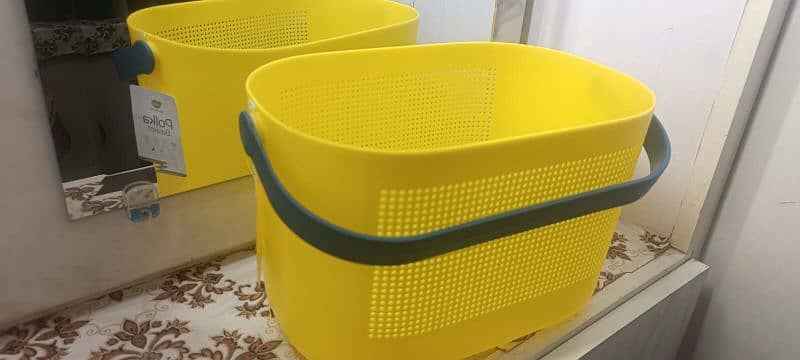 Basket simple with handle thickened plastic bath basket fruit basket 6