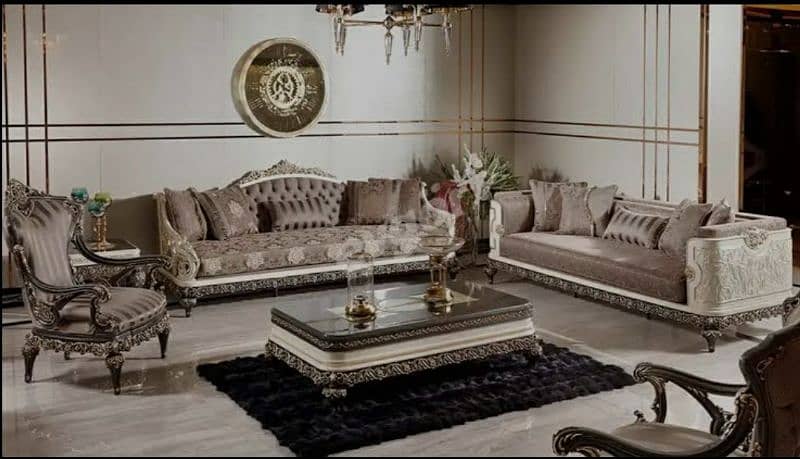 sofa set / L shape sofa set / 5 seater sofa set / wooden sofa set 5