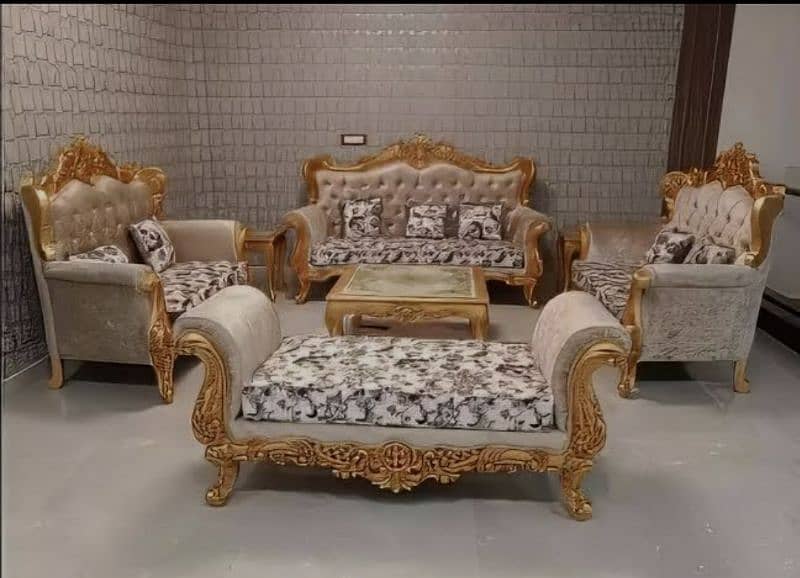 sofa set / L shape sofa set / 5 seater sofa set / wooden sofa set 6