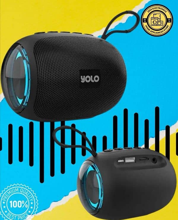 durable LED wireless speaker with Bluetooth connectivity & super base 0