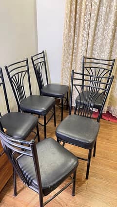 6 DINING IRON ROD CHAIRS AVAILABLE