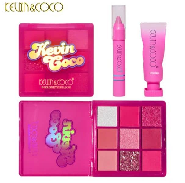 9-colour pink makeup kit/Kevin Coco 1