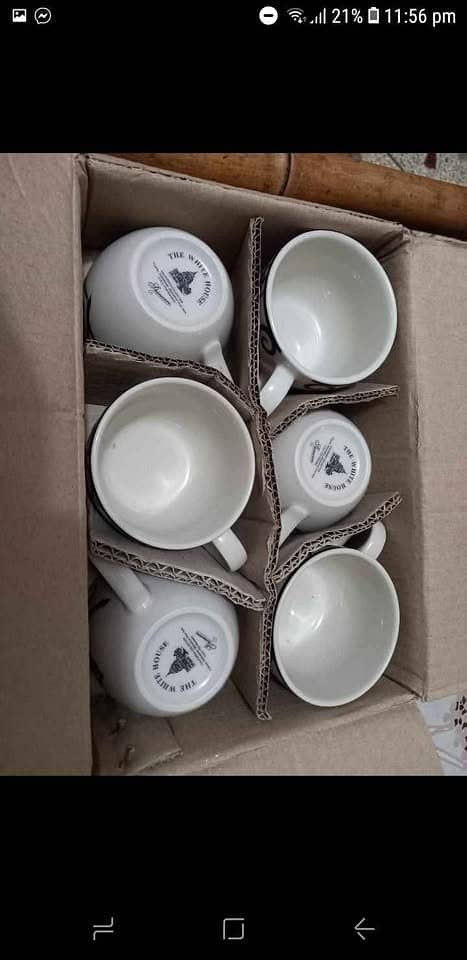 California white horse tea cups saucers set 6