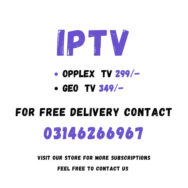 IPTV (Opplex & Geo TV) - 03146266967 - Monthly & Yearly 1