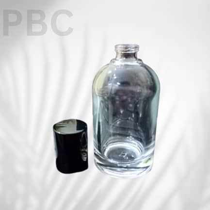 Round 50ml Perfume Bottle with Shine Black Cape 70 Pcs / CTN 1