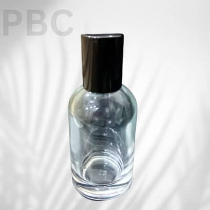 Round 50ml Perfume Bottle with Shine Black Cape 70 Pcs / CTN 2