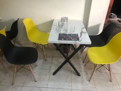 4 Cafe Chairs And Table Set