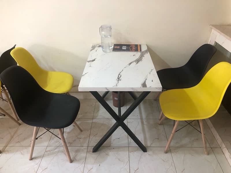 4 Cafe Chairs And Table Set 2