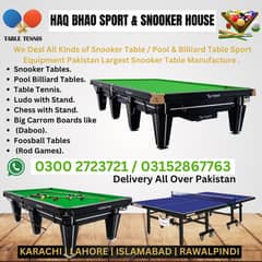 SNOOKER TABLE / BILLIARDS / SNOOKER CUSE / TENNIS TABLE / 8 POOL BALLS