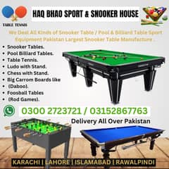 Pool Table / Snooker Table / Table Game / Patti / Rod Game / Foot ball