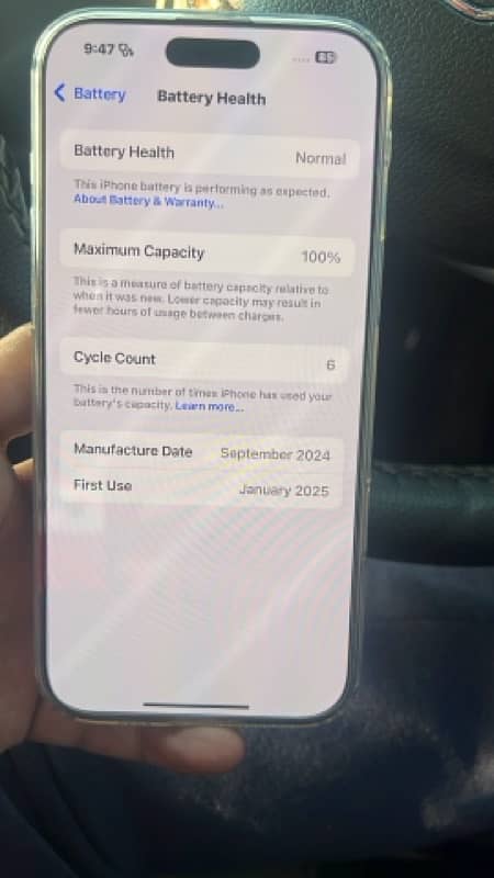 iphone 16 pro max 256gb full sim time 6 cycles 2