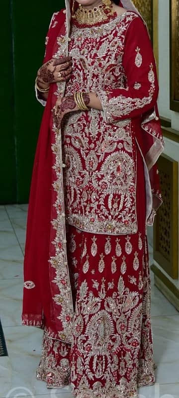 Barat Bridal Dress(mehroon colour)/2-3 hours used only 2