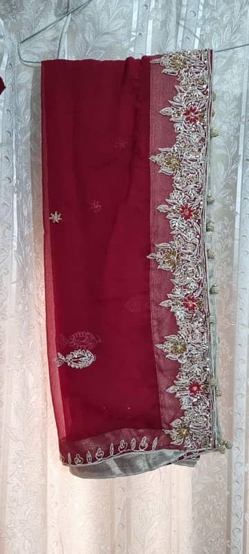 Barat Bridal Dress(mehroon colour)/2-3 hours used only 8